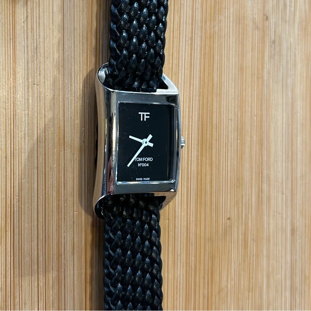 Tom Ford Watch With 35mm Black Face & Black Braided Band - Picture 6 of 10